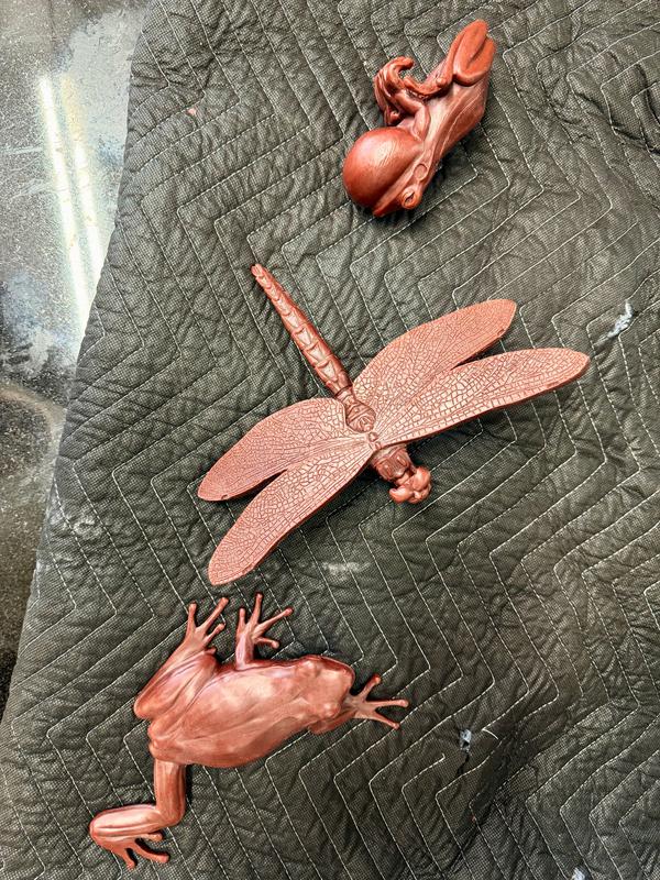 green tree frogs and dragonfly originals