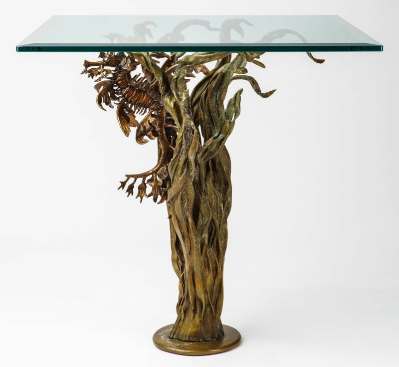 Leafy Sea Dragon End Table Kirk McGuire Bronze Sculpture